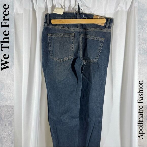 We The Free Maggie Midrise Cropped Distressed Jeans in Tan Navy Size 27 NWT - Picture 6 of 7
